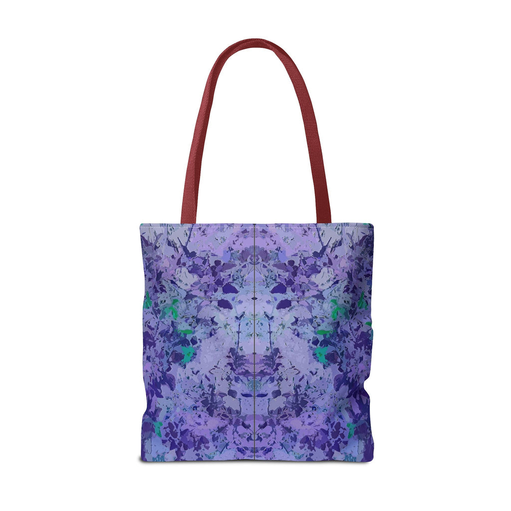Purple Tie-Dye Tote Bag — Abstract Floral Pattern All-Over Print