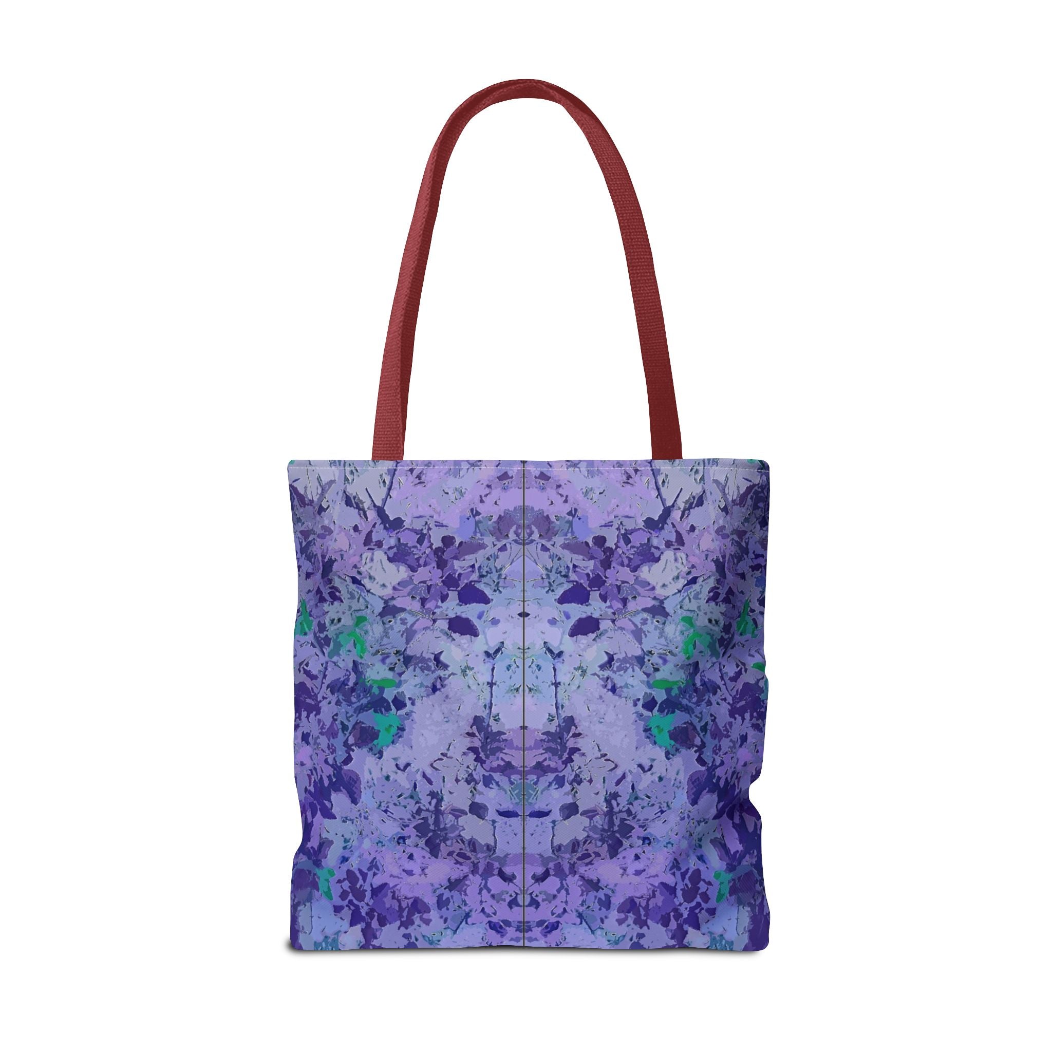 Purple Tie-Dye Tote Bag — Abstract Floral Pattern All-Over Print