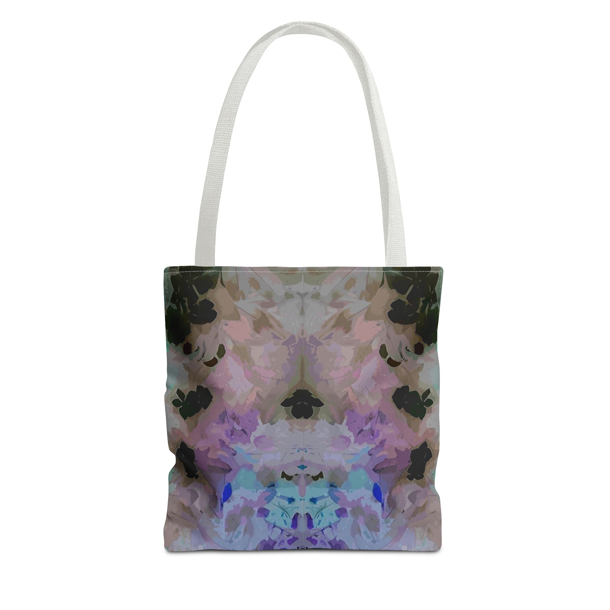 Floral Watercolor Mirror-Print Tote Bag — Pastel Bloom All-Over Print