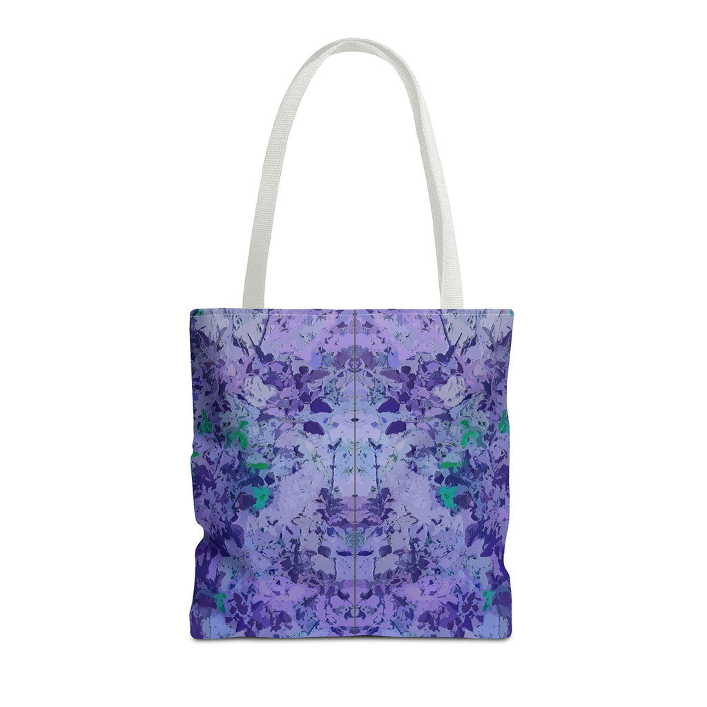 Purple Tie-Dye Tote Bag — Abstract Floral Pattern All-Over Print