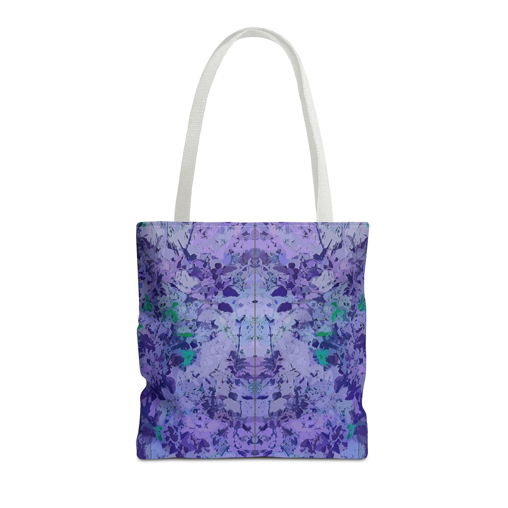Purple Tie-Dye Tote Bag — Abstract Floral Pattern All-Over Print