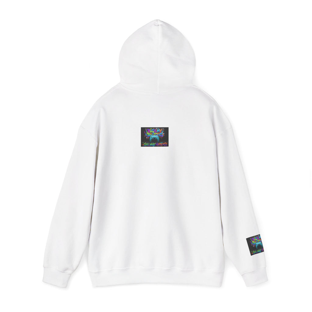 Gaming Hoodie — 'Push My Buttons' Colorful Controller Graphic