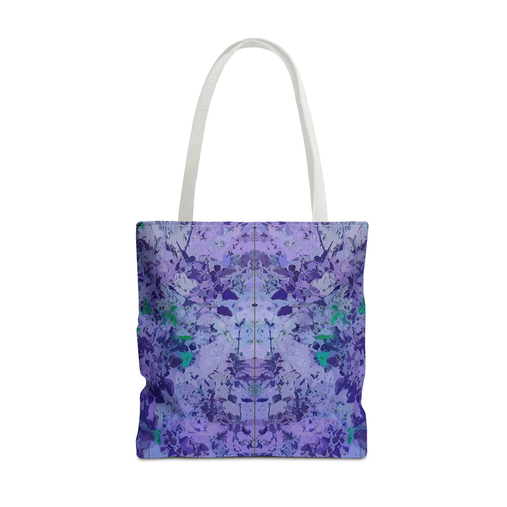 Purple Tie-Dye Tote Bag — Abstract Floral Pattern All-Over Print