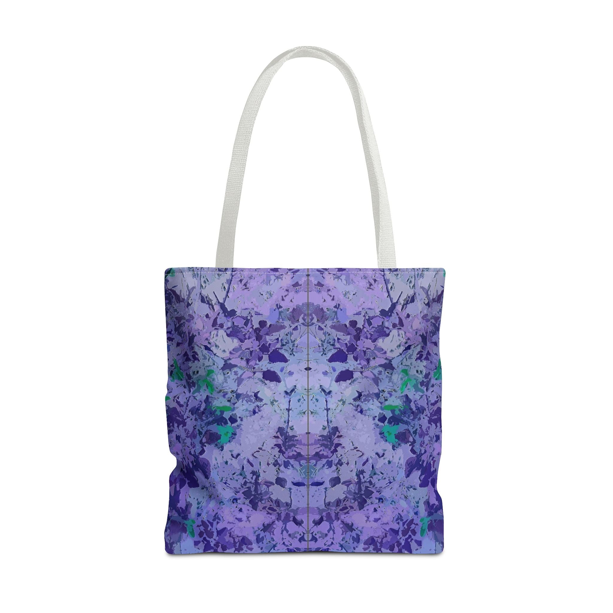 Purple Tie-Dye Tote Bag — Abstract Floral Pattern All-Over Print