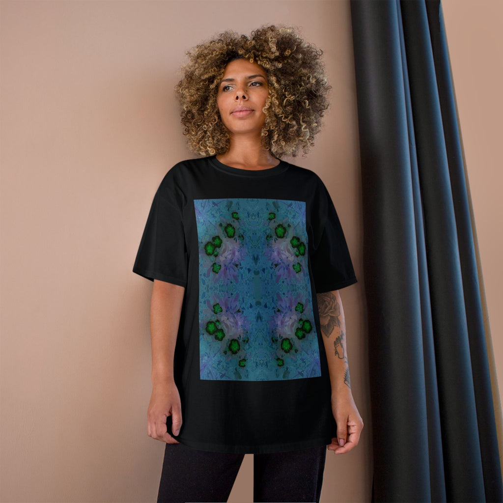 Abstract Blue-Green Kaleidoscope T-Shirt