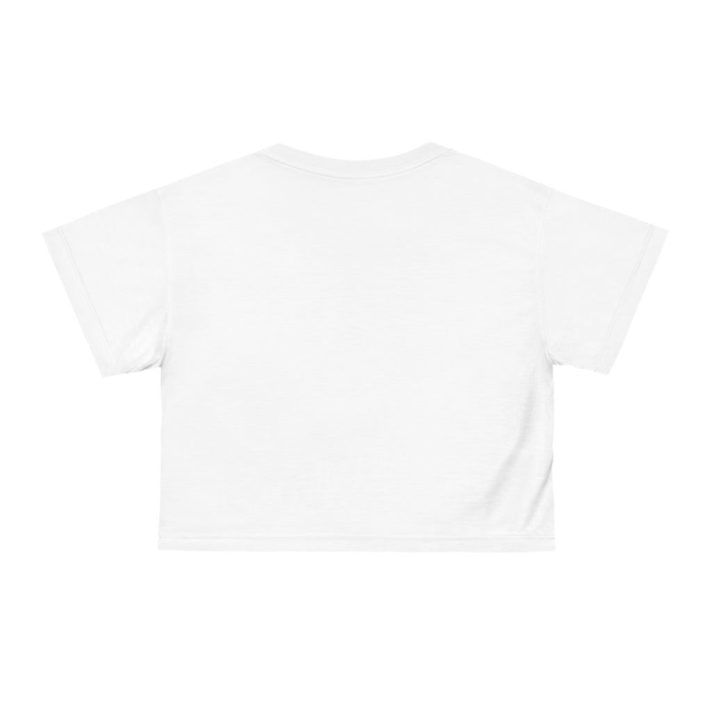 Blue Green Kaleidoscope Crop Tee — Floral Geometric Art Print