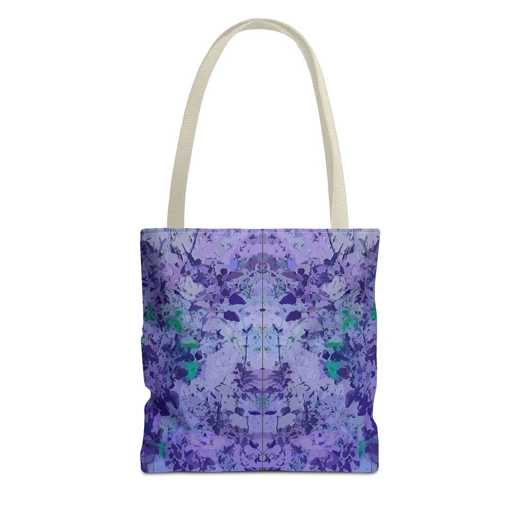 Purple Tie-Dye Tote Bag — Abstract Floral Pattern All-Over Print