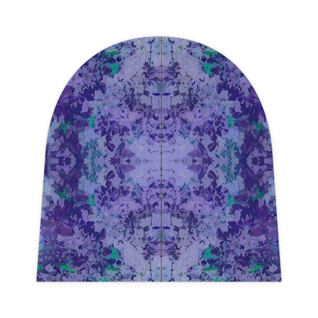 Purple Watercolor Floral Baby Beanie