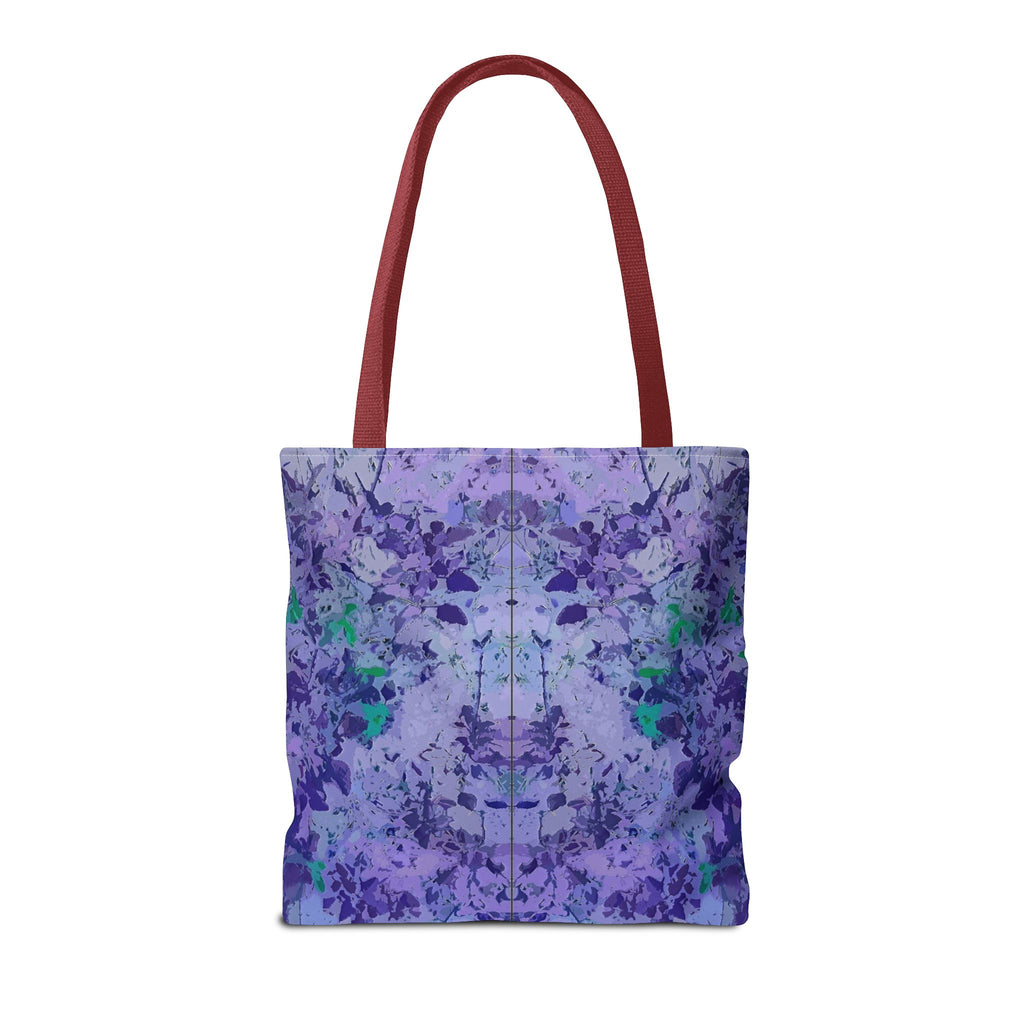 Purple Tie-Dye Tote Bag — Abstract Floral Pattern All-Over Print