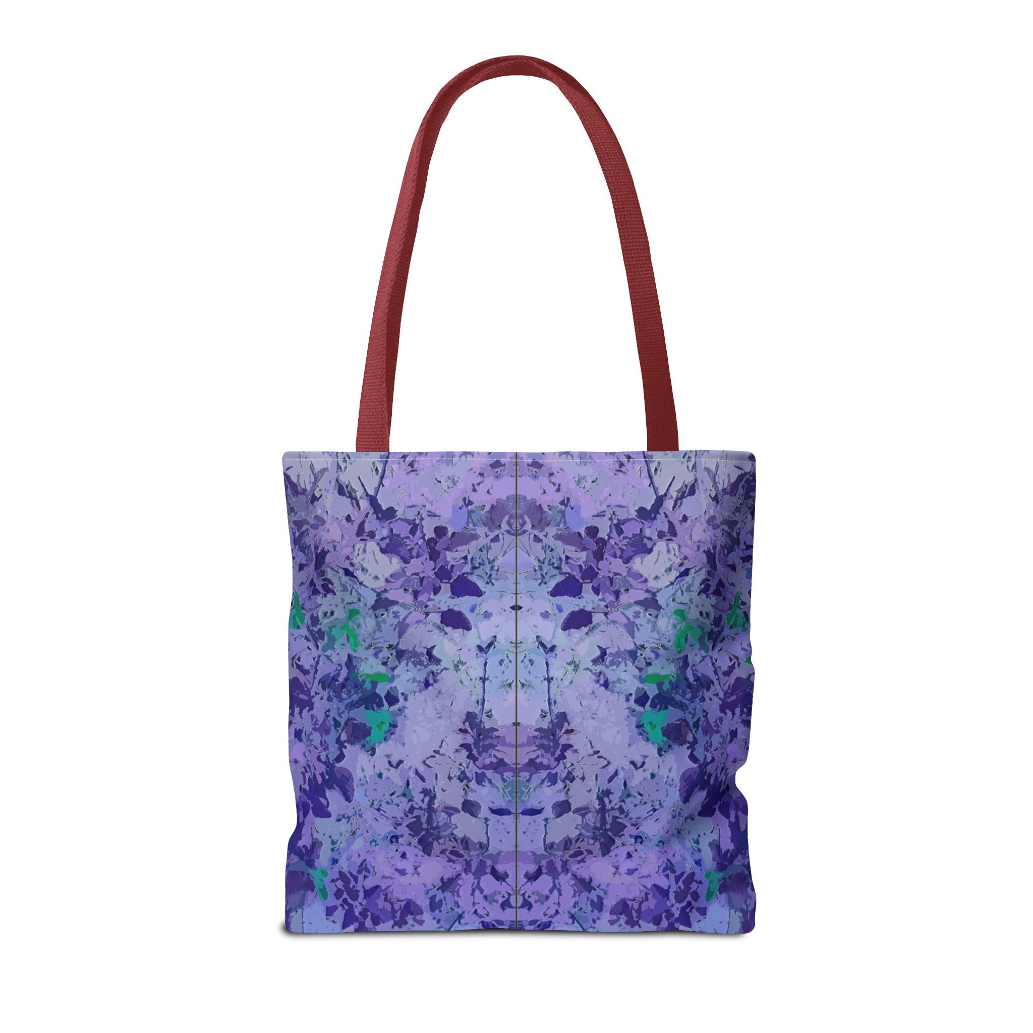 Purple Tie-Dye Tote Bag — Abstract Floral Pattern All-Over Print
