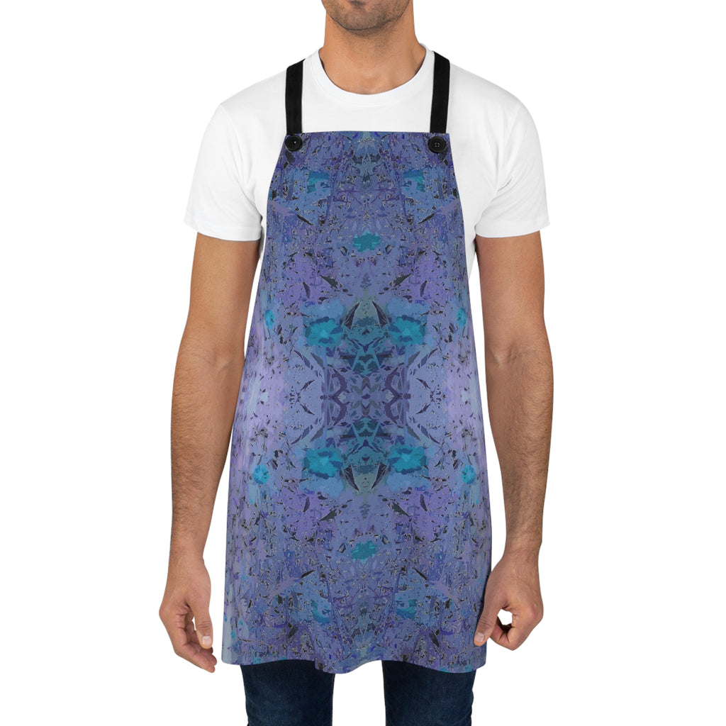 Blue Violet Kaleidoscope Apron — Artistic Watercolor Kitchen Apron for Baking & Cooking
