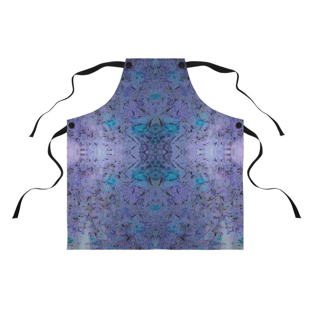Blue Violet Kaleidoscope Apron — Artistic Watercolor Kitchen Apron for Baking & Cooking