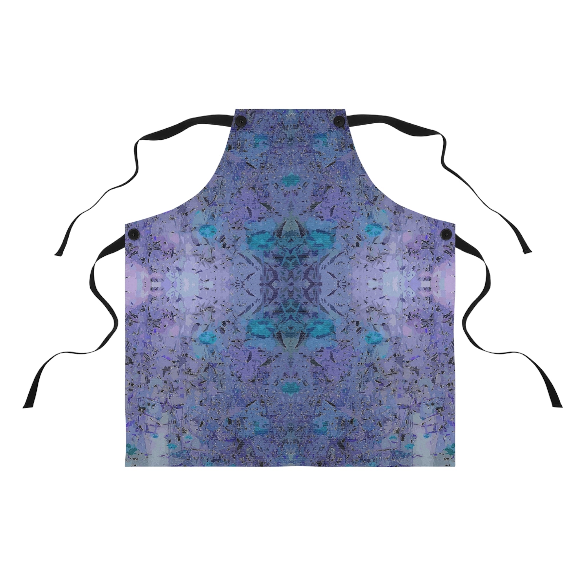 Blue Violet Kaleidoscope Apron — Artistic Watercolor Kitchen Apron for Baking & Cooking