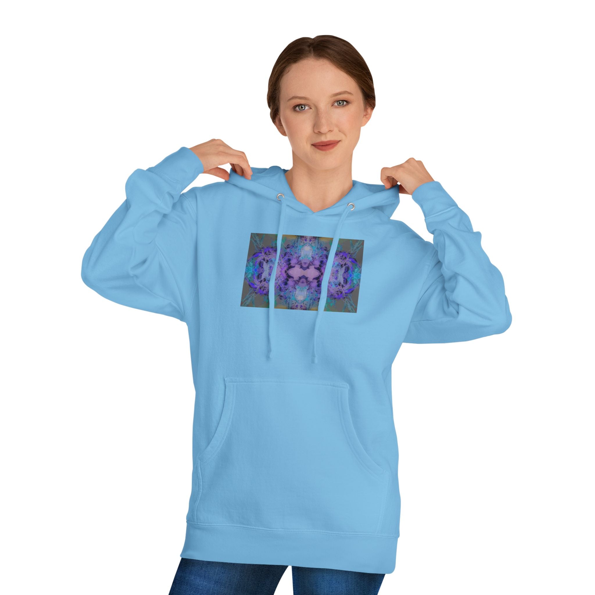 Psychedelic Kaleidoscope Hoodie — Abstract Purple Blue Art Sweatshirt