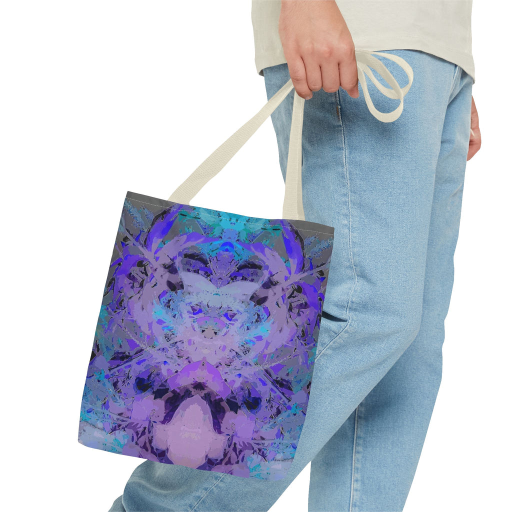 Abstract Purple Blue Mandala Tote Bag — Psychedelic Art AOP Carryall