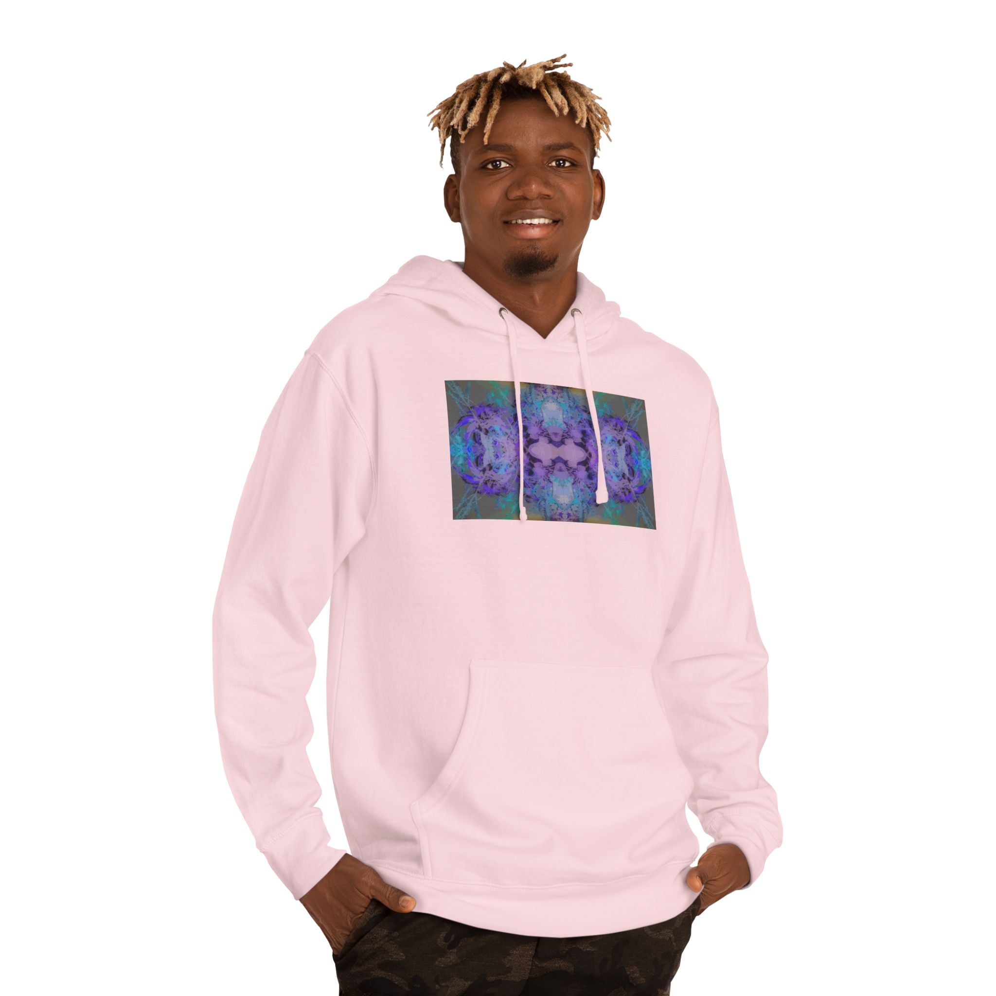 Psychedelic Kaleidoscope Hoodie — Abstract Purple Blue Art Sweatshirt