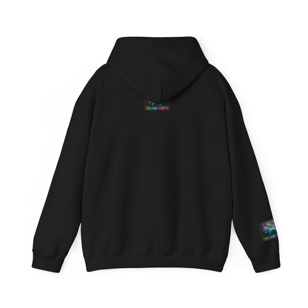 Gaming Hoodie — 'Push My Buttons' Colorful Controller Graphic
