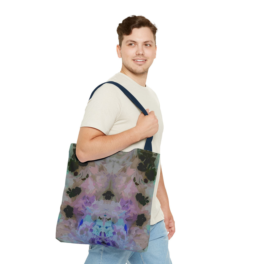 Floral Watercolor Mirror-Print Tote Bag — Pastel Bloom All-Over Print