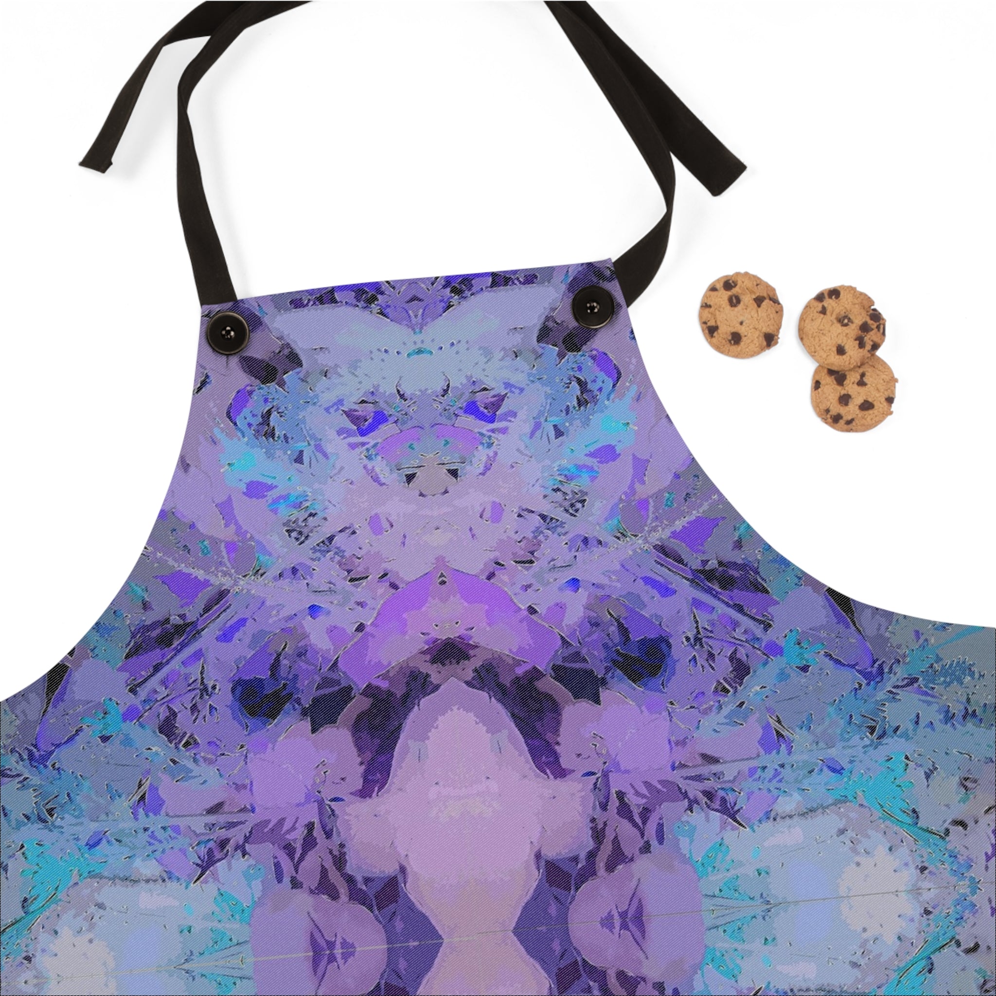 Purple Kaleidoscope Apron — Abstract Watercolor Kitchen Apron