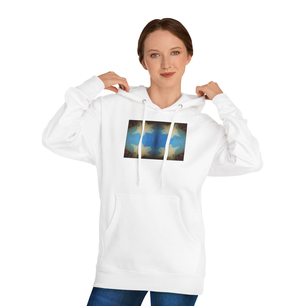 Abstract Blue Starfield Hoodie — Vintage Kaleidoscope Graphic Hooded Sweatshirt