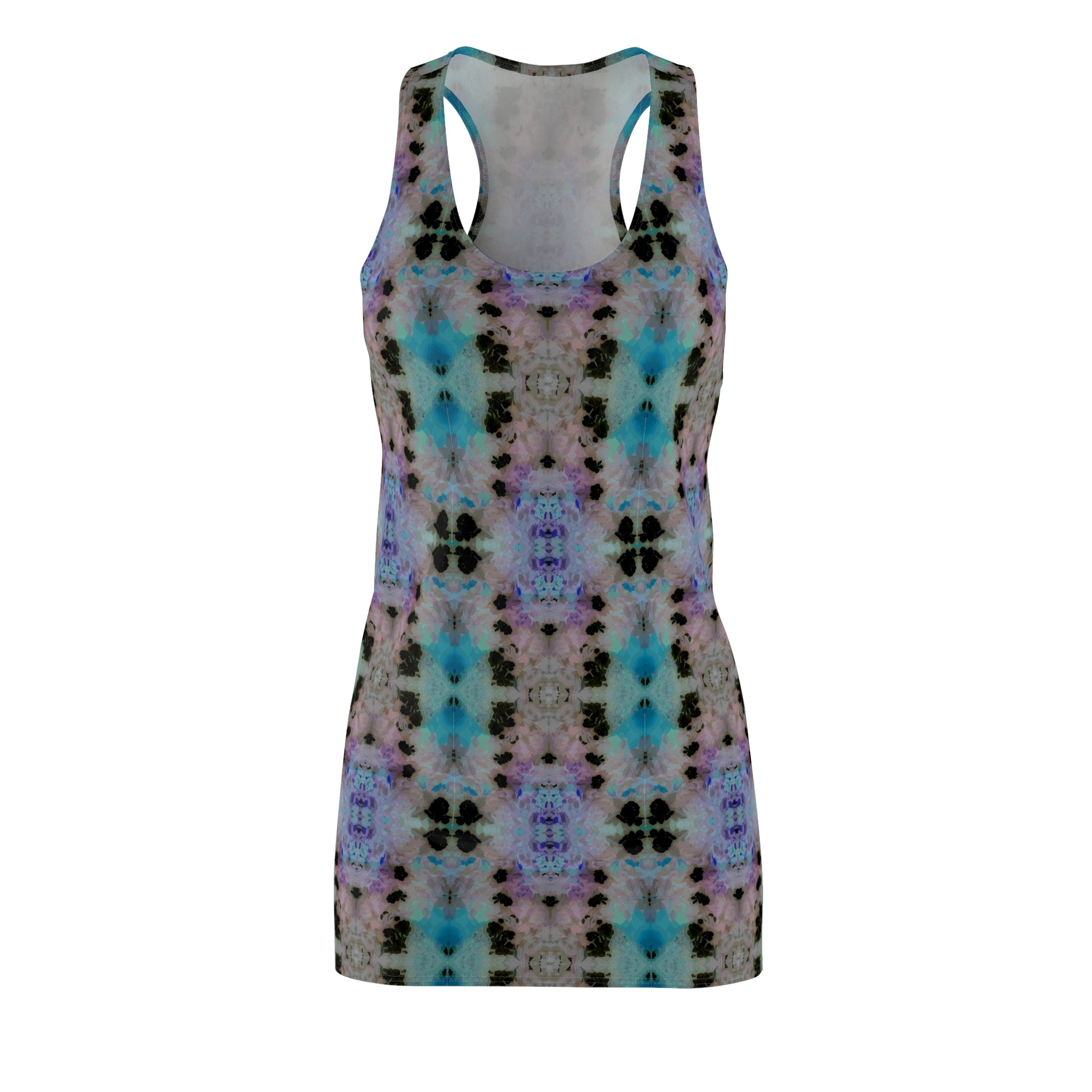 Kaleidoscope Tie-Dye Racerback Dress — Pastel Boho AOP