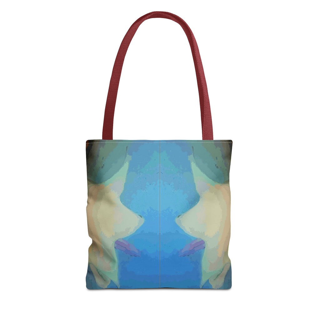 Abstract Blue Mirror Tote Bag – Artistic All-Over Print Beach & Everyday Tote