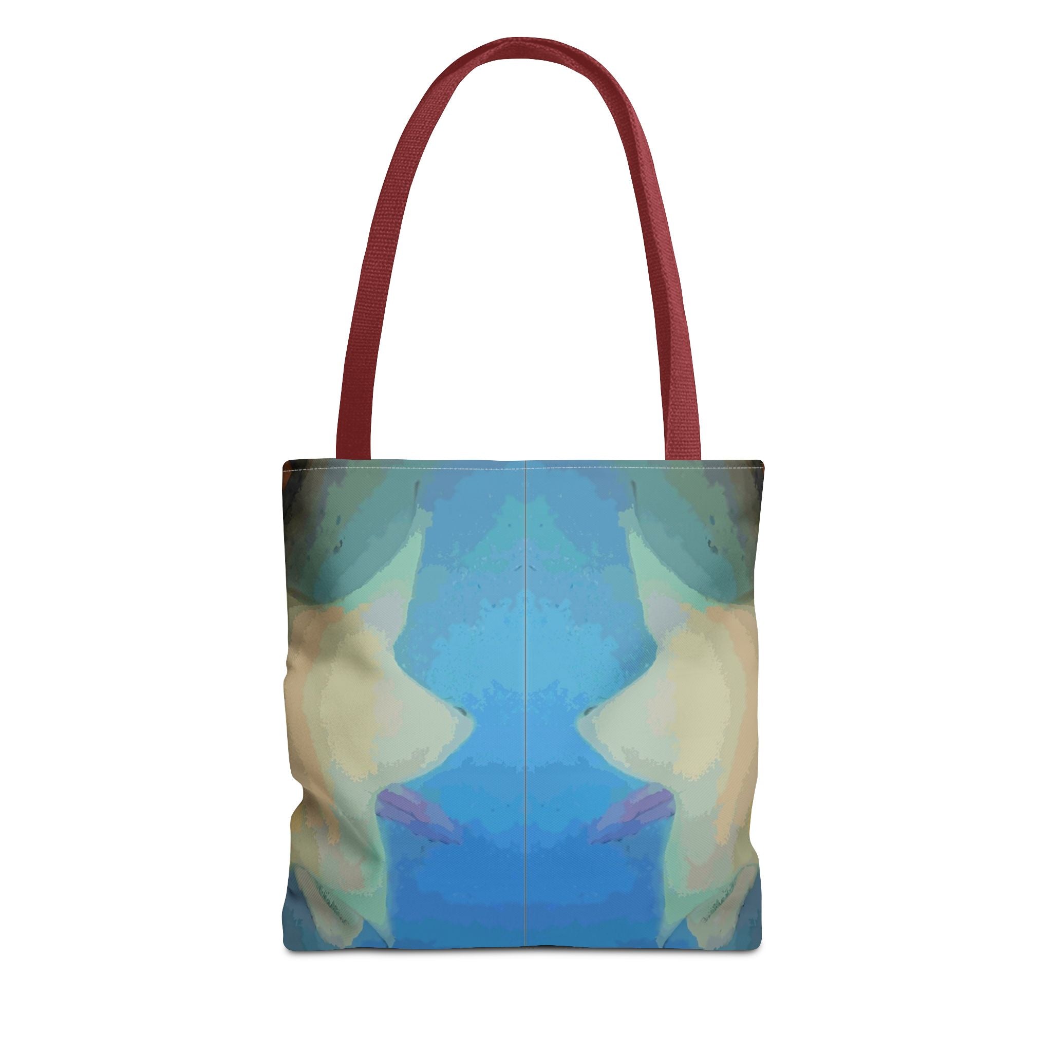 Abstract Blue Mirror Tote Bag – Artistic All-Over Print Beach & Everyday Tote