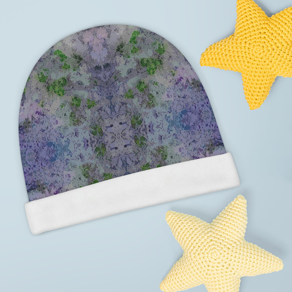 Pastel Kaleidoscope Baby Beanie – Soft Floral Abstract All-Over Print