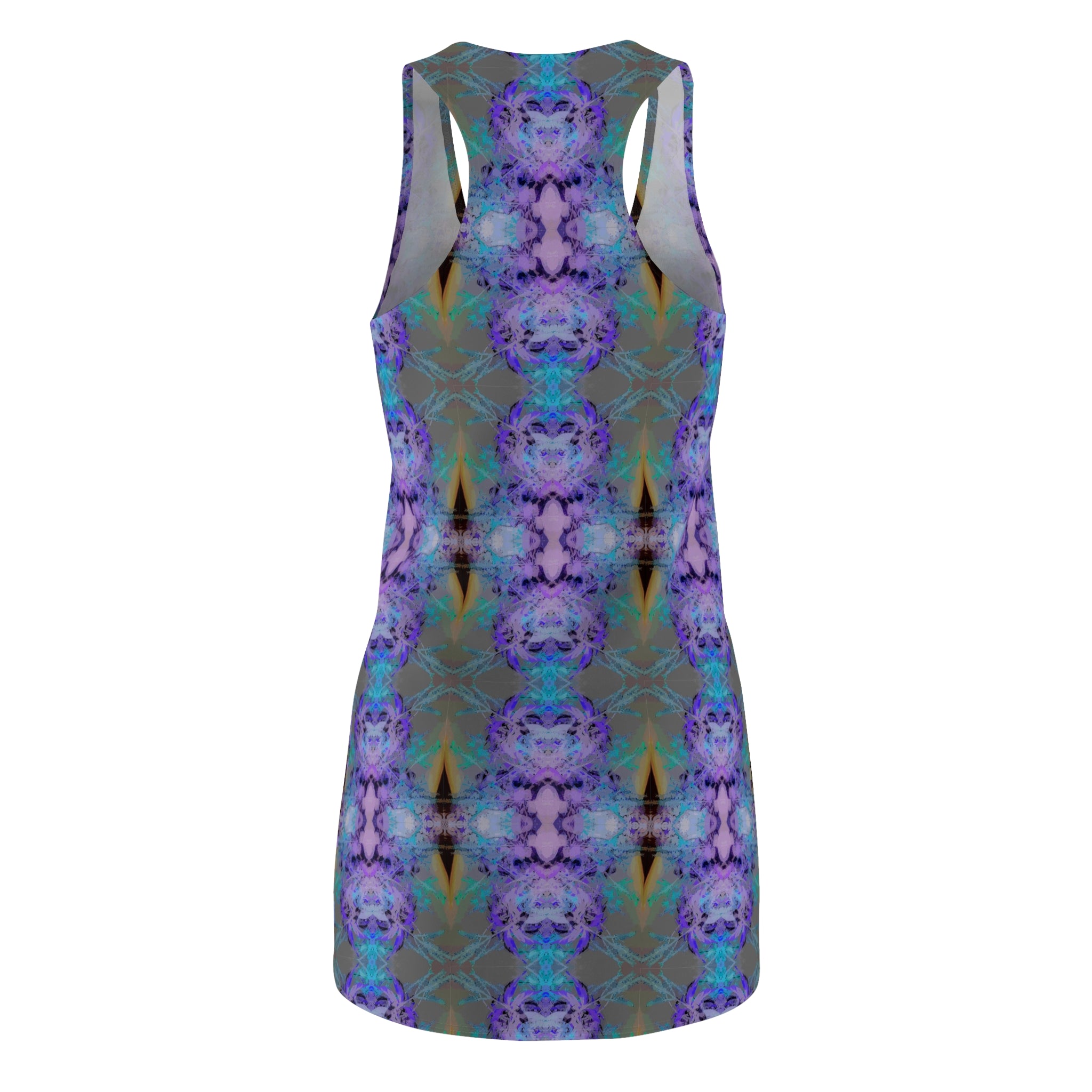 Kaleidoscope Floral Racerback Dress — Violet Blue All-Over Print