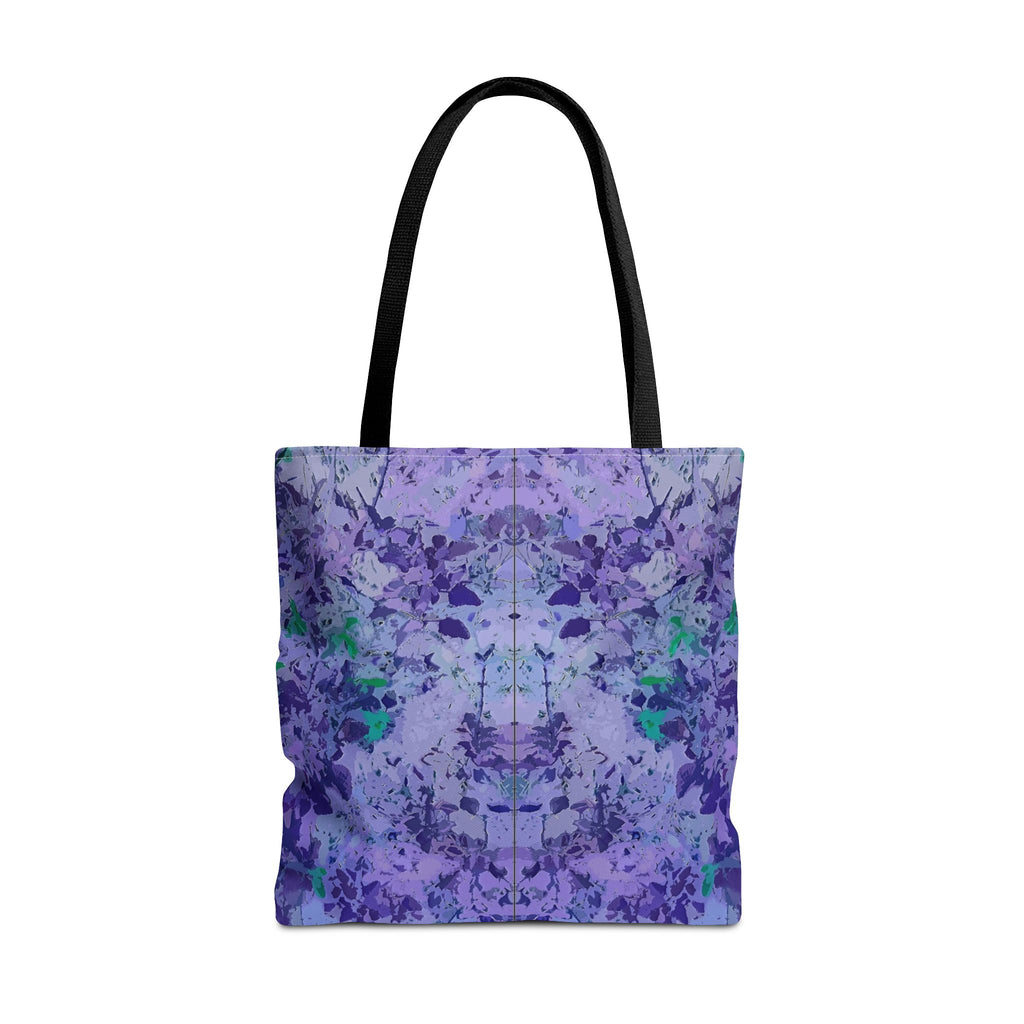 Purple Tie-Dye Tote Bag — Abstract Floral Pattern All-Over Print