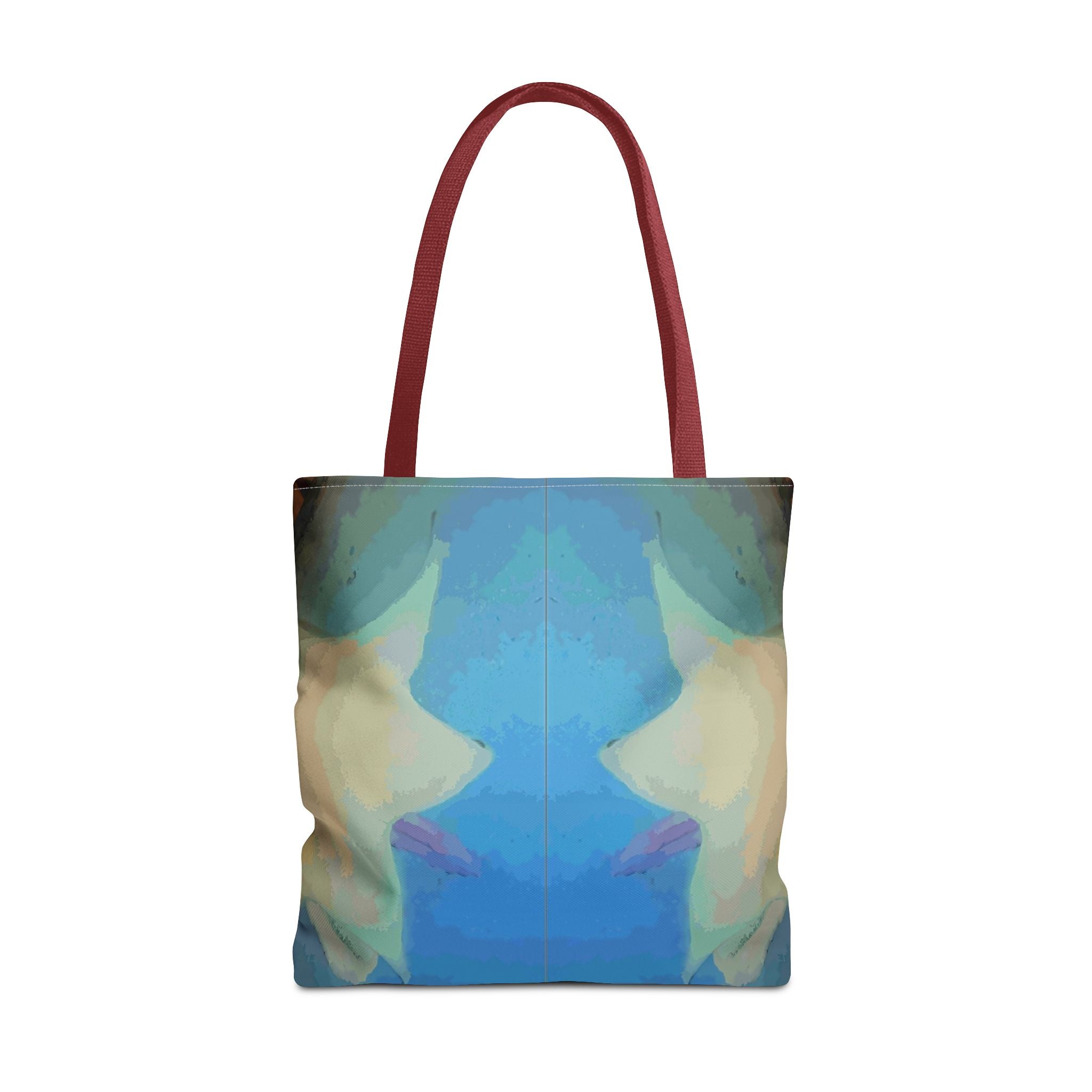 Abstract Blue Mirror Tote Bag – Artistic All-Over Print Beach & Everyday Tote
