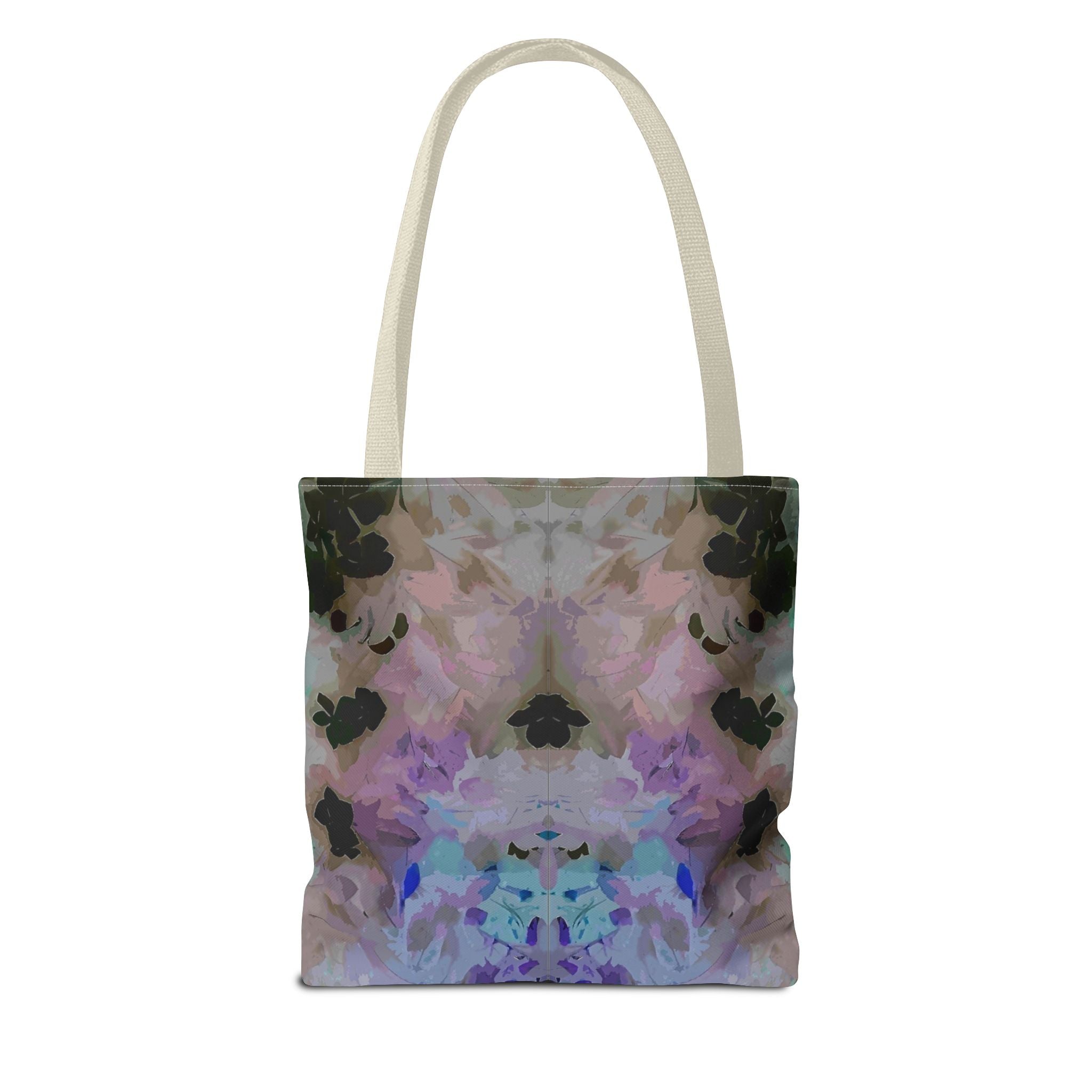 Floral Watercolor Mirror-Print Tote Bag — Pastel Bloom All-Over Print