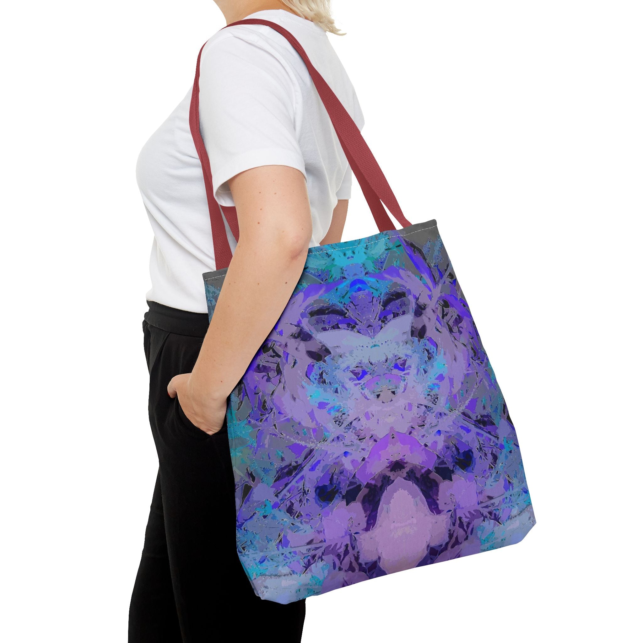 Abstract Purple Blue Mandala Tote Bag — Psychedelic Art AOP Carryall