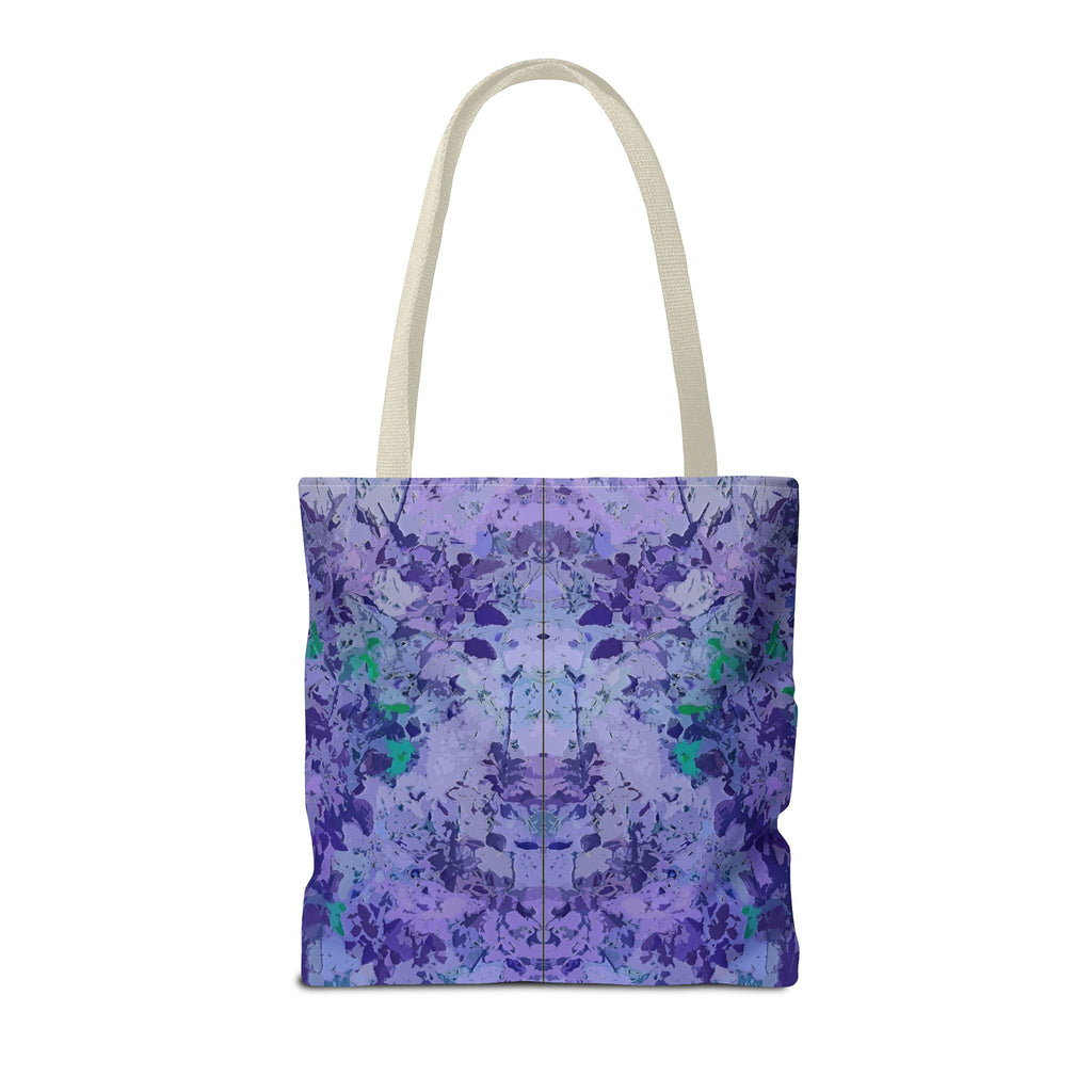 Purple Tie-Dye Tote Bag — Abstract Floral Pattern All-Over Print