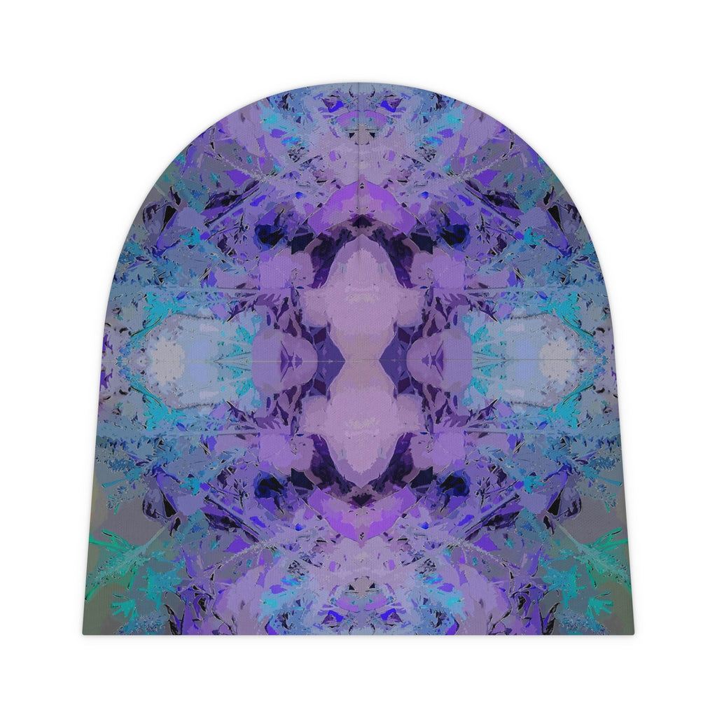 Pastel Kaleidoscope Baby Beanie – Purple & Teal Abstract Newborn Hat