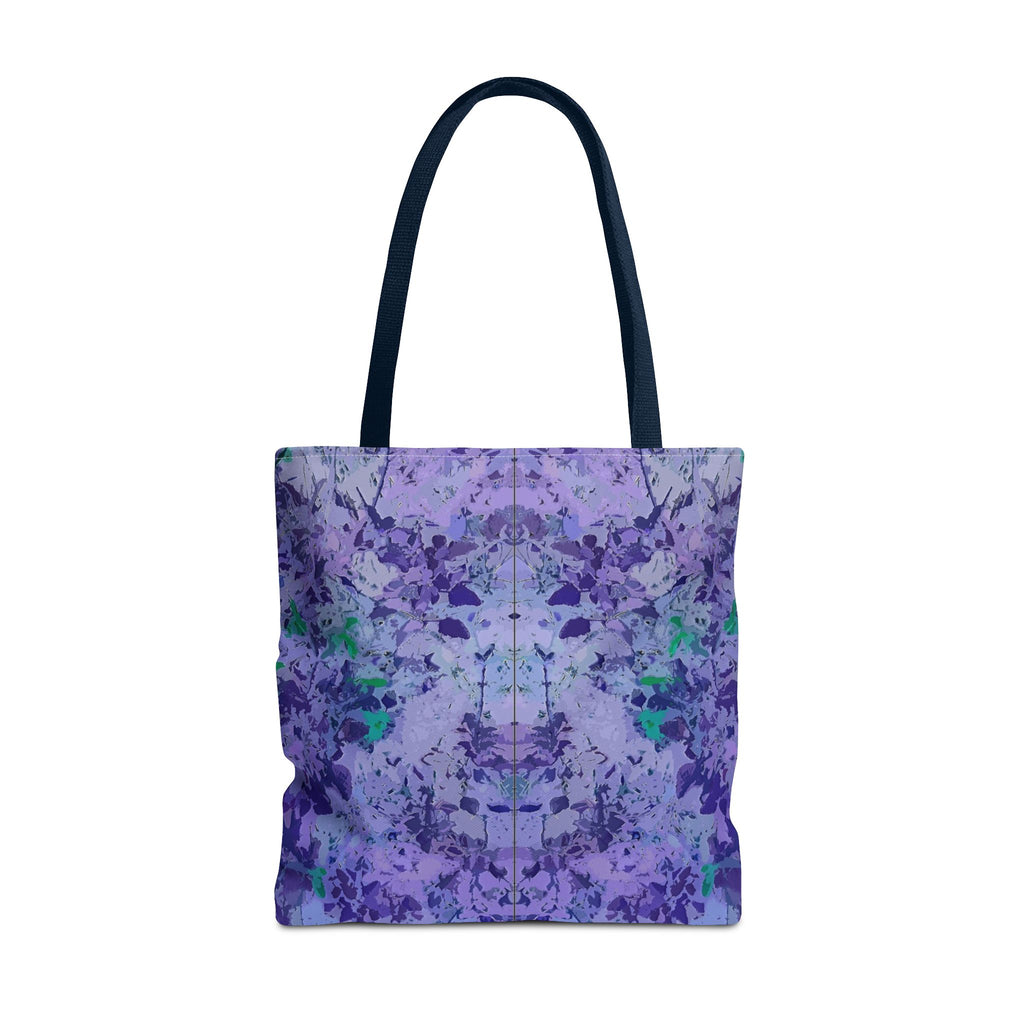 Purple Tie-Dye Tote Bag — Abstract Floral Pattern All-Over Print