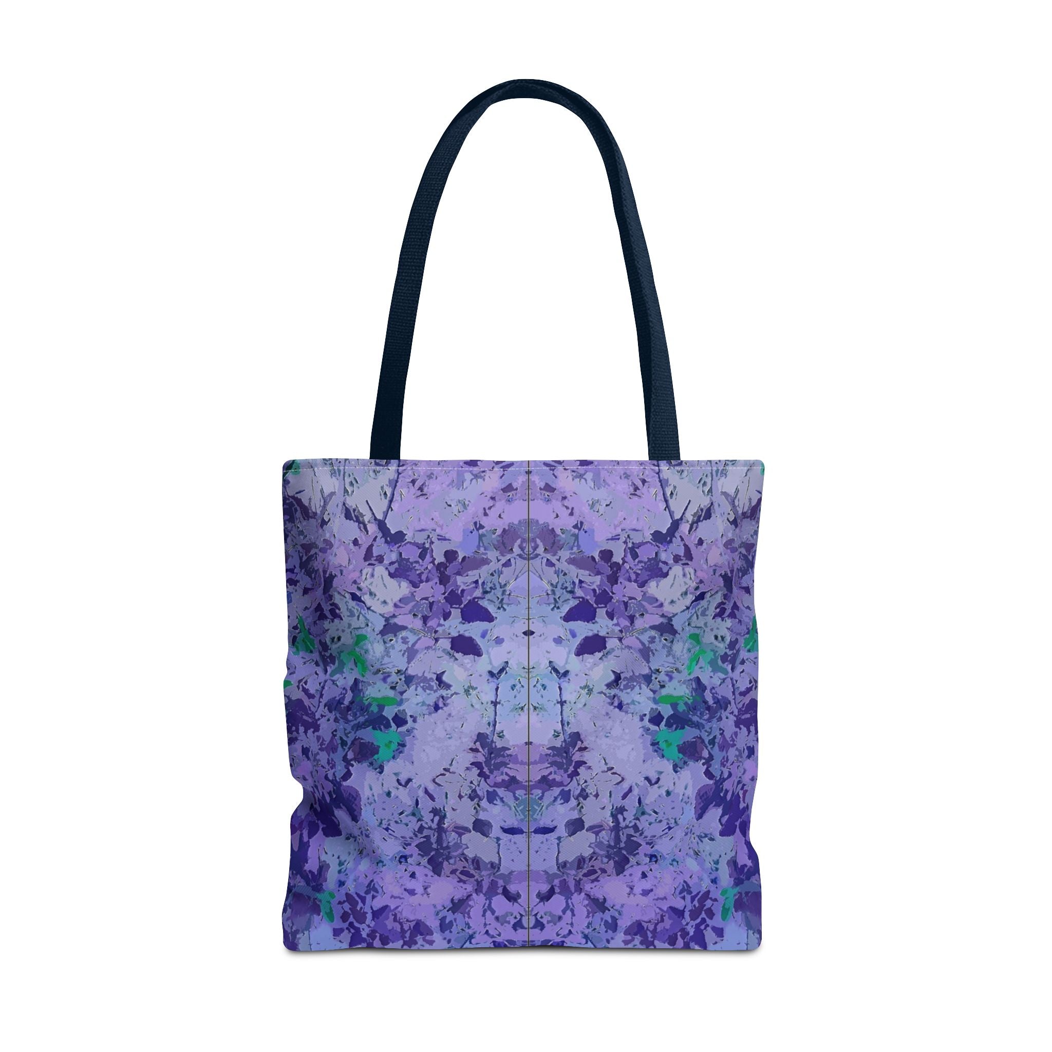 Purple Tie-Dye Tote Bag — Abstract Floral Pattern All-Over Print