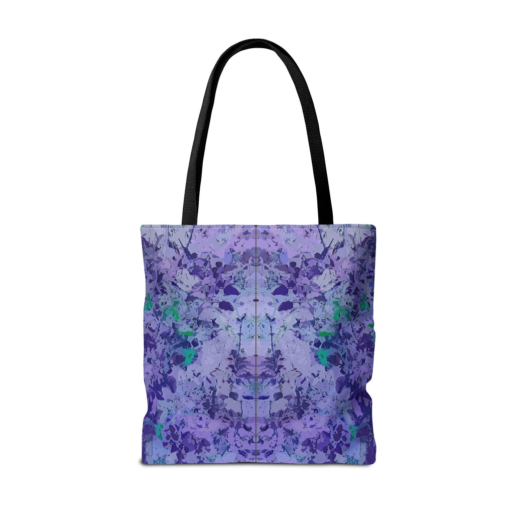 Purple Tie-Dye Tote Bag — Abstract Floral Pattern All-Over Print