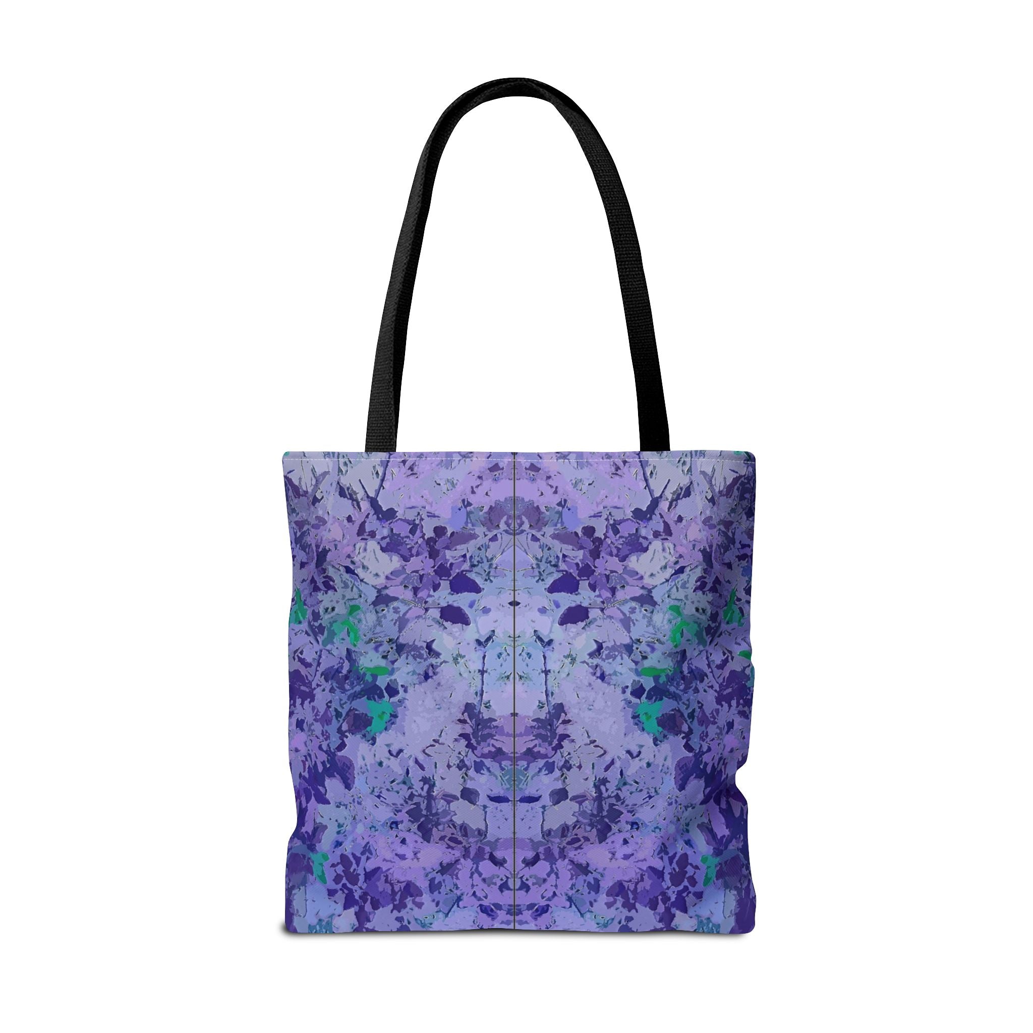 Purple Tie-Dye Tote Bag — Abstract Floral Pattern All-Over Print