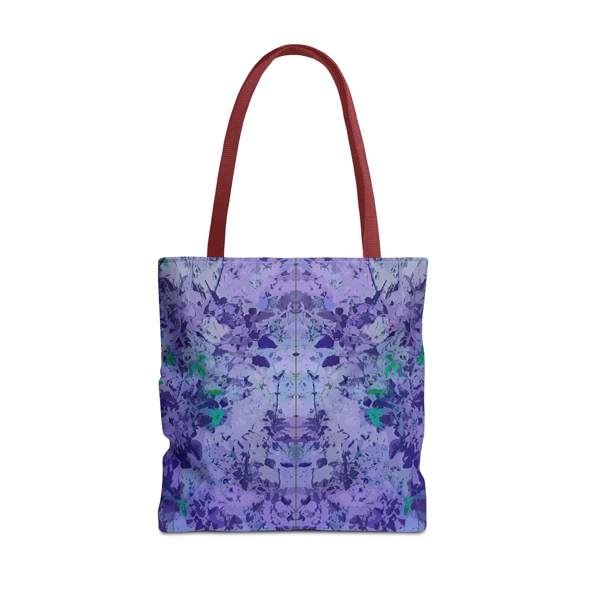 Purple Tie-Dye Tote Bag — Abstract Floral Pattern All-Over Print