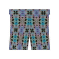 Tie-Dye Kaleidoscope Biker Shorts — Pastel Blue & Lavender Activewear