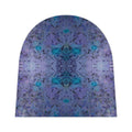 Purple Teal Kaleidoscope Baby Beanie - Soft All-Over Print Newborn Hat