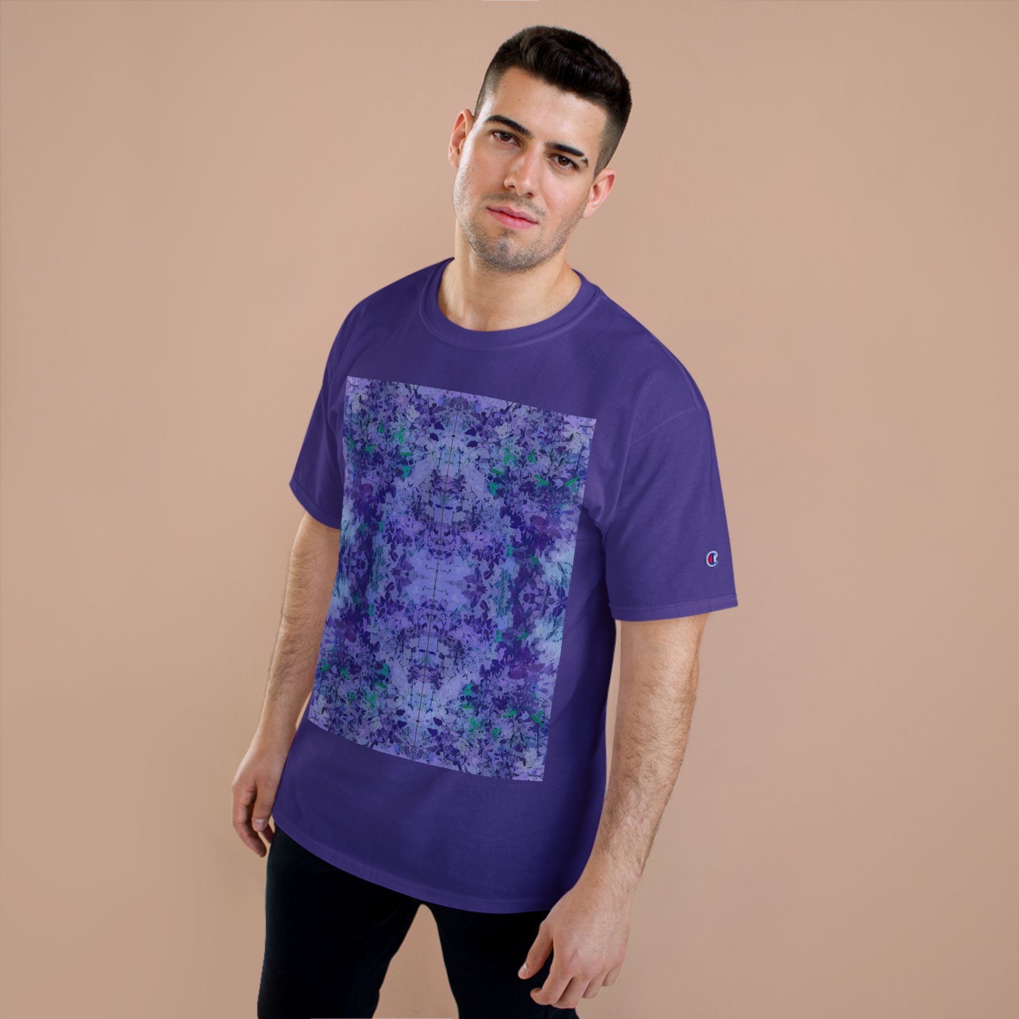 Champion T-Shirt — Purple Kaleidoscope Tie-Dye Graphic Tee