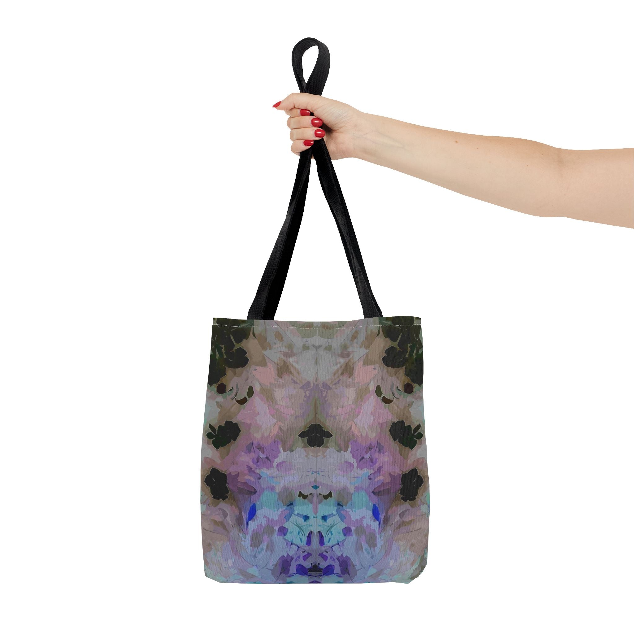Floral Watercolor Mirror-Print Tote Bag — Pastel Bloom All-Over Print