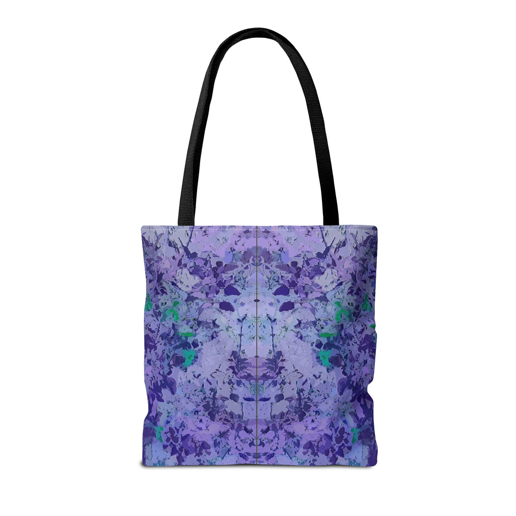 Purple Tie-Dye Tote Bag — Abstract Floral Pattern All-Over Print