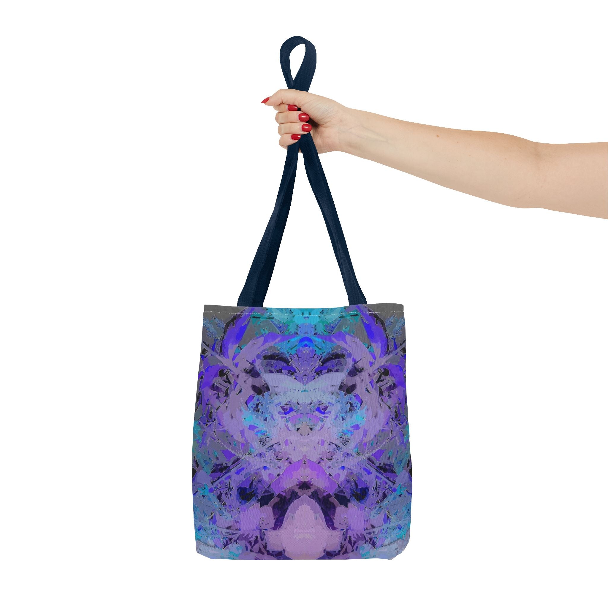 Abstract Purple Blue Mandala Tote Bag — Psychedelic Art AOP Carryall