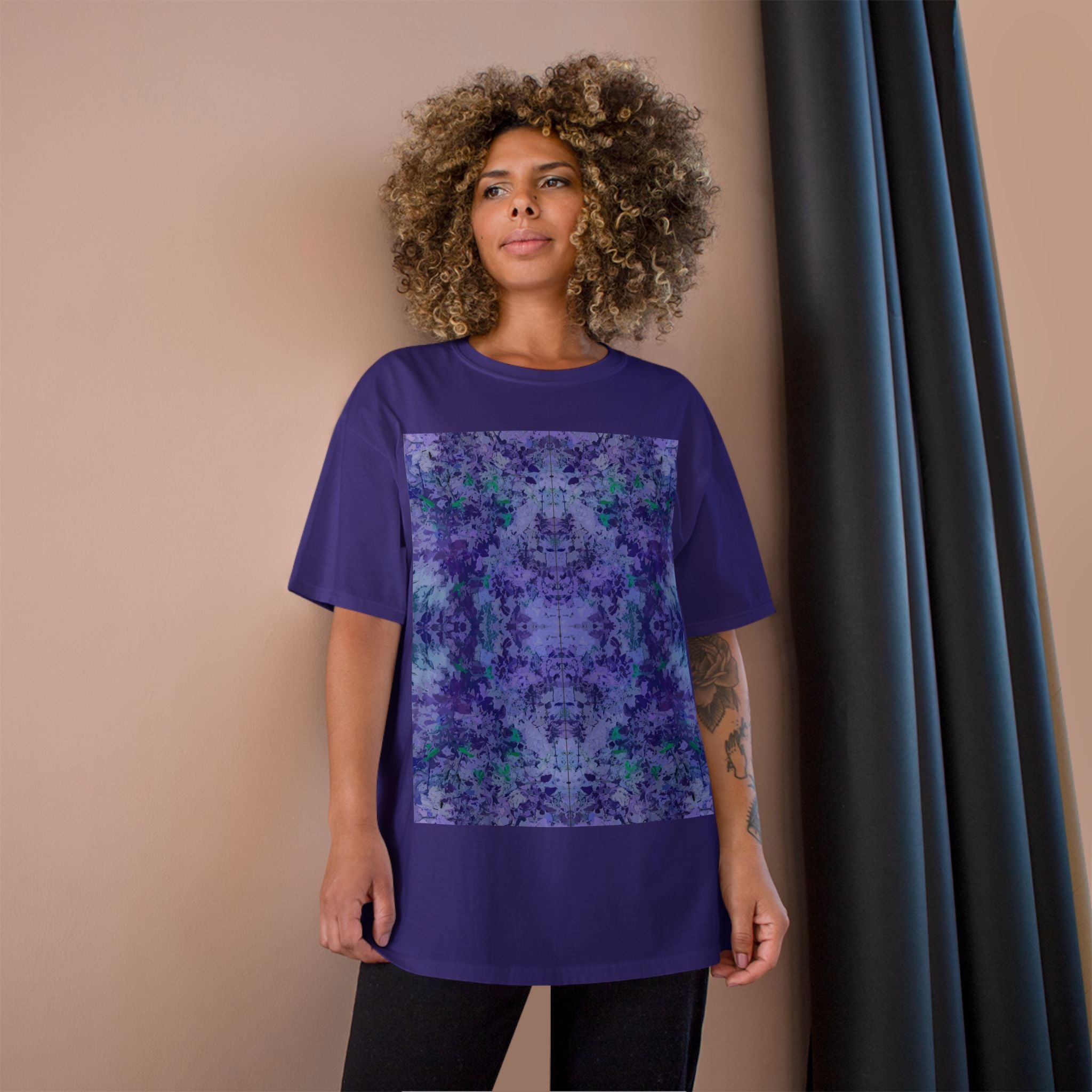 Champion T-Shirt — Purple Kaleidoscope Tie-Dye Graphic Tee
