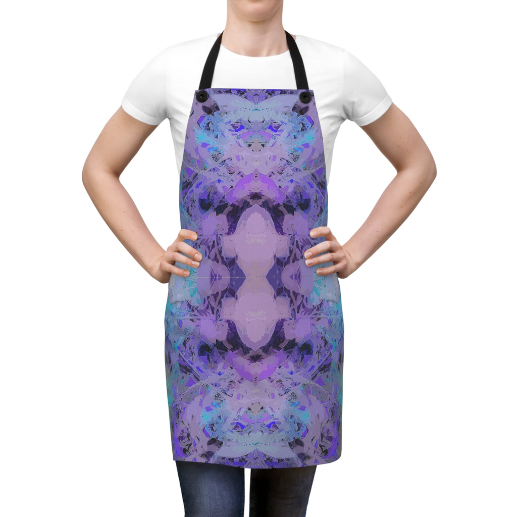 Purple Kaleidoscope Apron — Abstract Watercolor Kitchen Apron