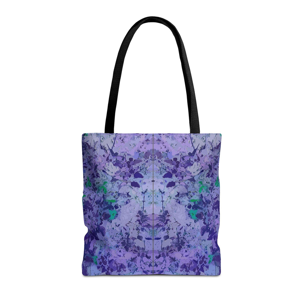 Purple Tie-Dye Tote Bag — Abstract Floral Pattern All-Over Print