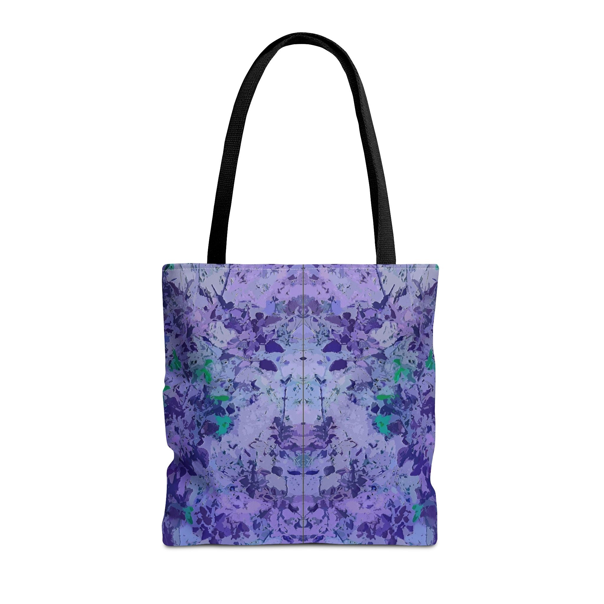 Purple Tie-Dye Tote Bag — Abstract Floral Pattern All-Over Print